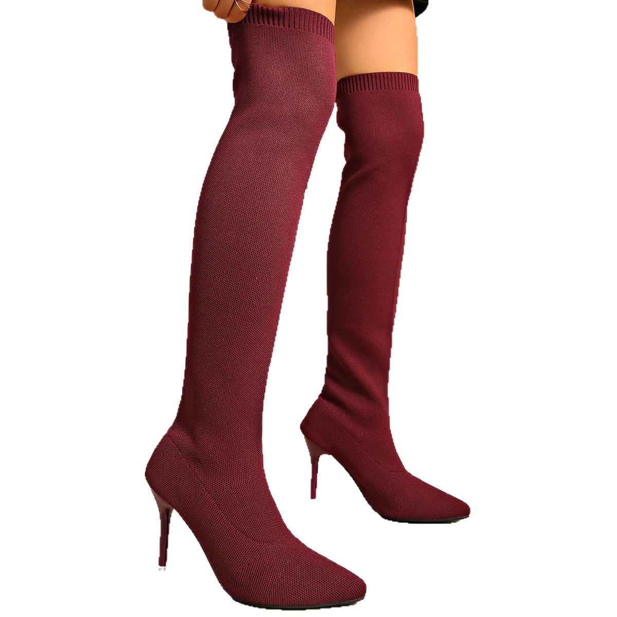 Sock Boot Women - Bottes hautes à chaussettes pour femmes,
