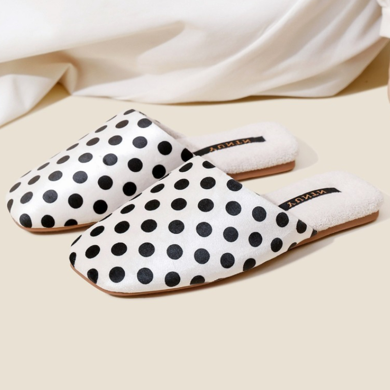 Rétro à pois Design pantoufles - Women'S Shoes Quality avis et prix