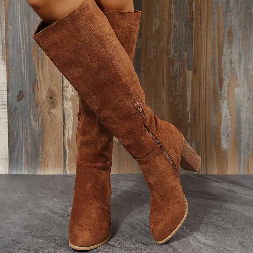 Bottes à talons hauts rétro po - Knee High Boots Women avis et prix