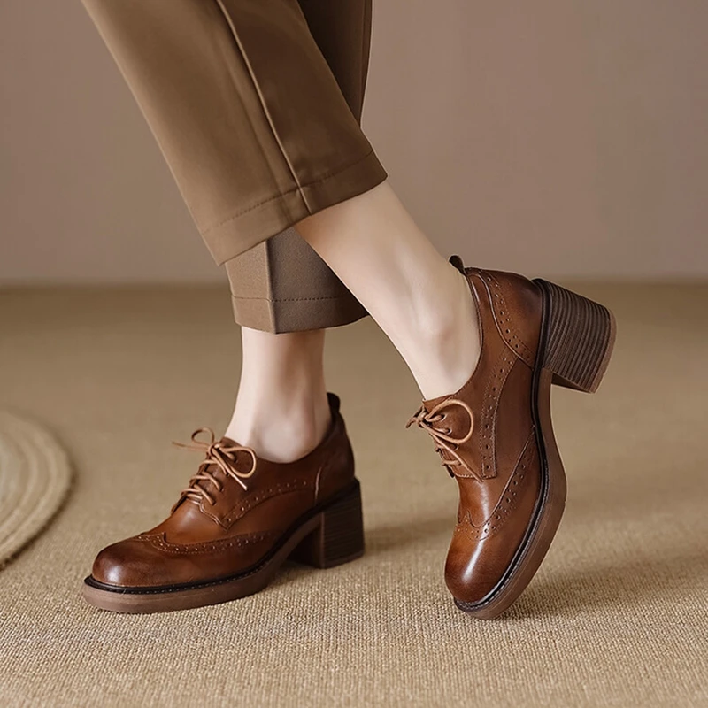 Mocassins en cuir véritable po - Oxford Lace Up Women avis et prix