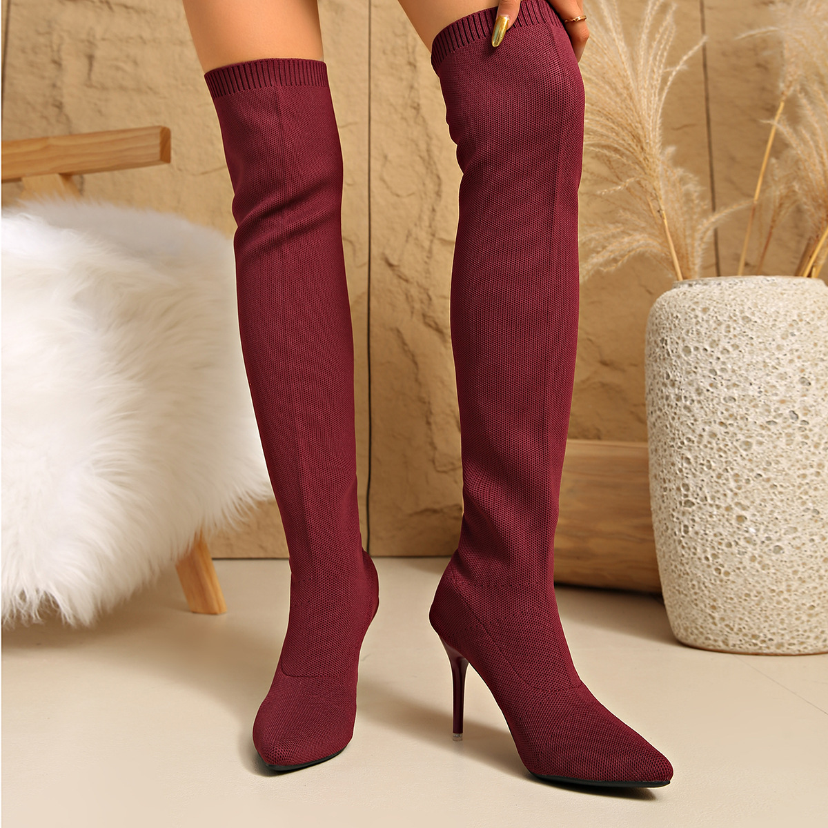 Bottes hautes à chaussettes po - Sock Boot Women avis et prix