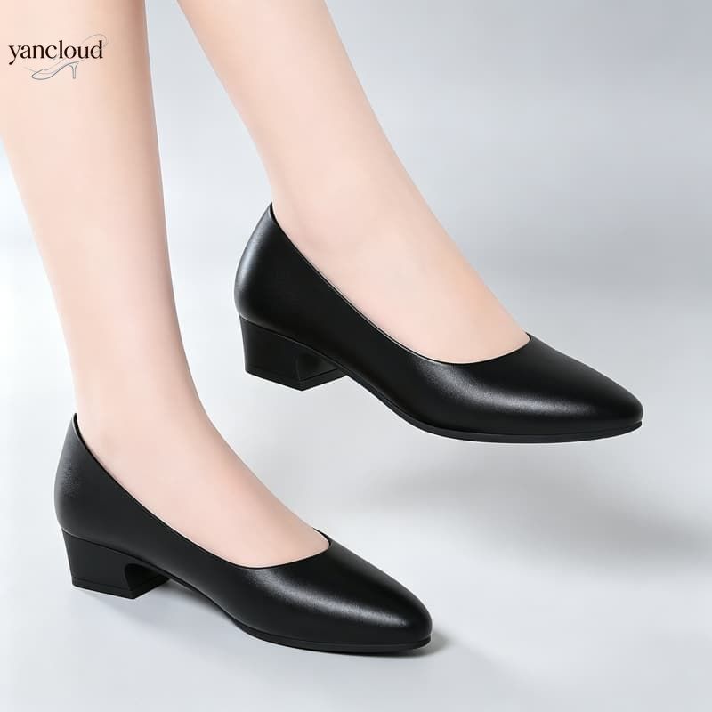 Chaussures élégantes en cuir s - Court Heel Pointed avis et prix