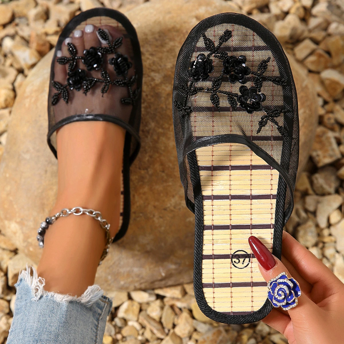 Sandales plates à bout fermé e - Mule Slip On avis et prix